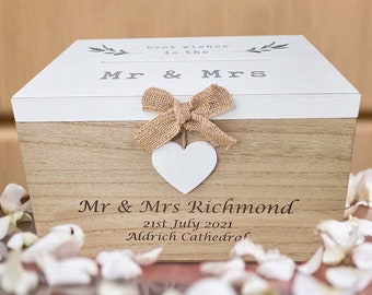 Personalised Wedding Card Box Large Personalised Memory Box | Engraved Wedding Post Box | Postbox for Cards | Traditional Wedding Money