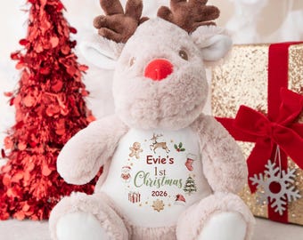 Personalised Baby’s First Christmas Reindeer Teddy Gift My 1st Christmas 2026