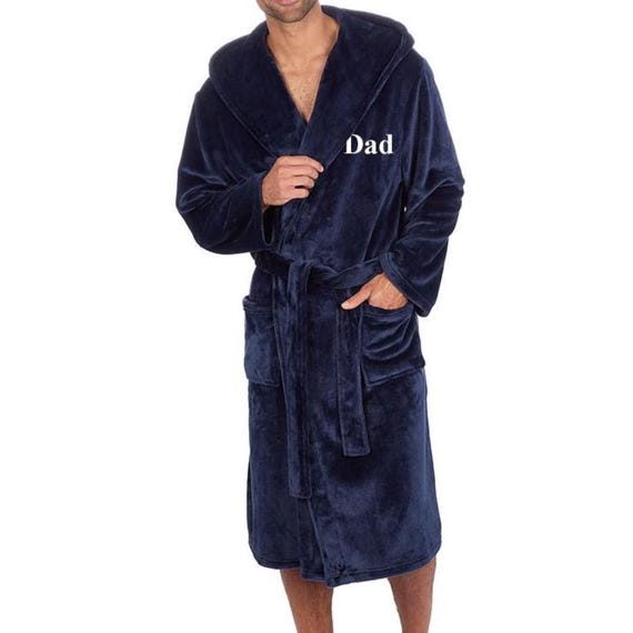 Personalised Mens Dressing Gown Navy Warm Embroidered With Name Initials  Gift for Him - Etsy
