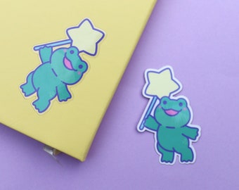 Delulu Frog Sticker | Transparent Vinyl Sticker | Clear Sticker | Digital Art | Frog Sticker | Gifts for Frog Lovers