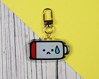 Low Social Battery Keyring | Keychain | Cute Battery Keyring | Gifts under 10