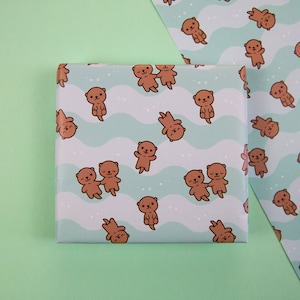 Otter Wrapping Paper, Otter Gift Wrap, Cute Birthday, Otter Gifts