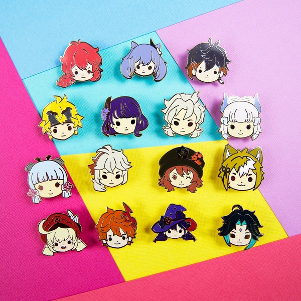 Genshin Impact Emaille Pin Xiao, Klee, Zhongli, Kazuha, Gorou, Baal, Albedo, Childe, Diluc, Thoma, Hu Tao, Ayaka Genshin Sieraden