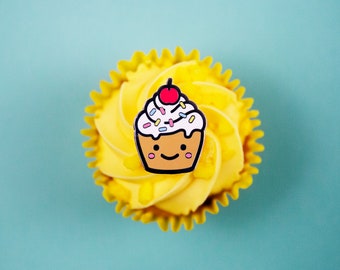 Cupcake Cute Enamel Pin. Food Pins. Cupcake Jewelry / Jewellery