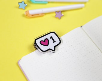 Notification Paper Clip | Acrylic Binder Clip | Cute Heart Paperclip | Gifts for Tech | Gifts under 10