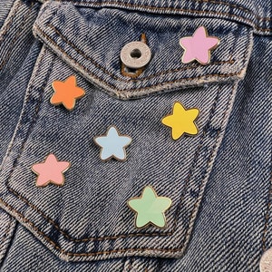 Cute Star Enamel Pin Sets. 3 Star Enamel Pin Set. Space Pin Set. Kawaii Pins. Filler Pins. Black Star Pins Kidcore image 3