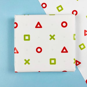 Sketch Gaming Shapes Wrapping Paper Gaming Gift Wrap Videogame Gift Wrap Gaming Wrapping Paper Gifts for Gamers |