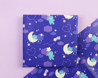 Frog Wrapping Paper, Space Constellation Sky | Frog Gift Wrap | Cute Wrapping Paper | Cute Frog Wrapping Paper |