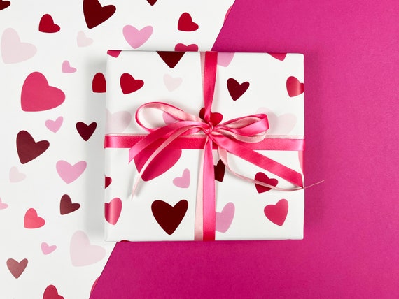 Papier d'emballage, Papier De Noël, Papier d'emballage Cadeau Rose, 5  pièces, cœur d'amour, Papier d'emballage for Cadeau de Saint-Valentin, fête  de