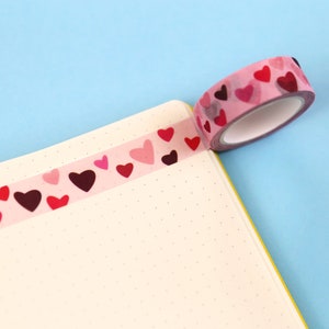 Heart Washi Tape, Pink Washi Tape, Journal Washi Tape