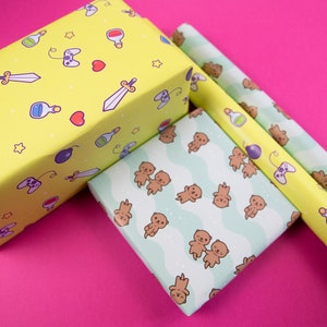 Cute Monster Wrapping Paper Gaming Gift Wrap Cute Wrapping Paper Gifts for Gamers image 4