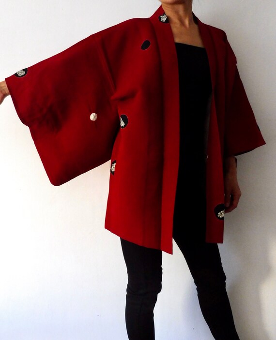 Haori Bordeaux, Japanese jacket Bordeaux, High des