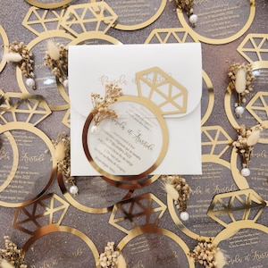 ALL IN ONE Hochzeitseinladung mit Qr-Code Rsvp Karte und Detailkarte | Umschlag mit Tasche | Hochzeitseinladung Bundle, Einladung