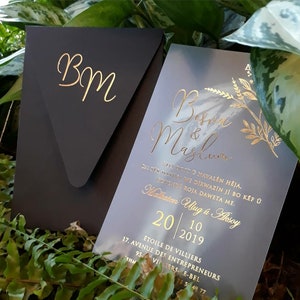 Clear wedding invitation, Acrylic invitation, plexi invitation,Transparent Invitations, Anniversary invitation, save the date, cheap
