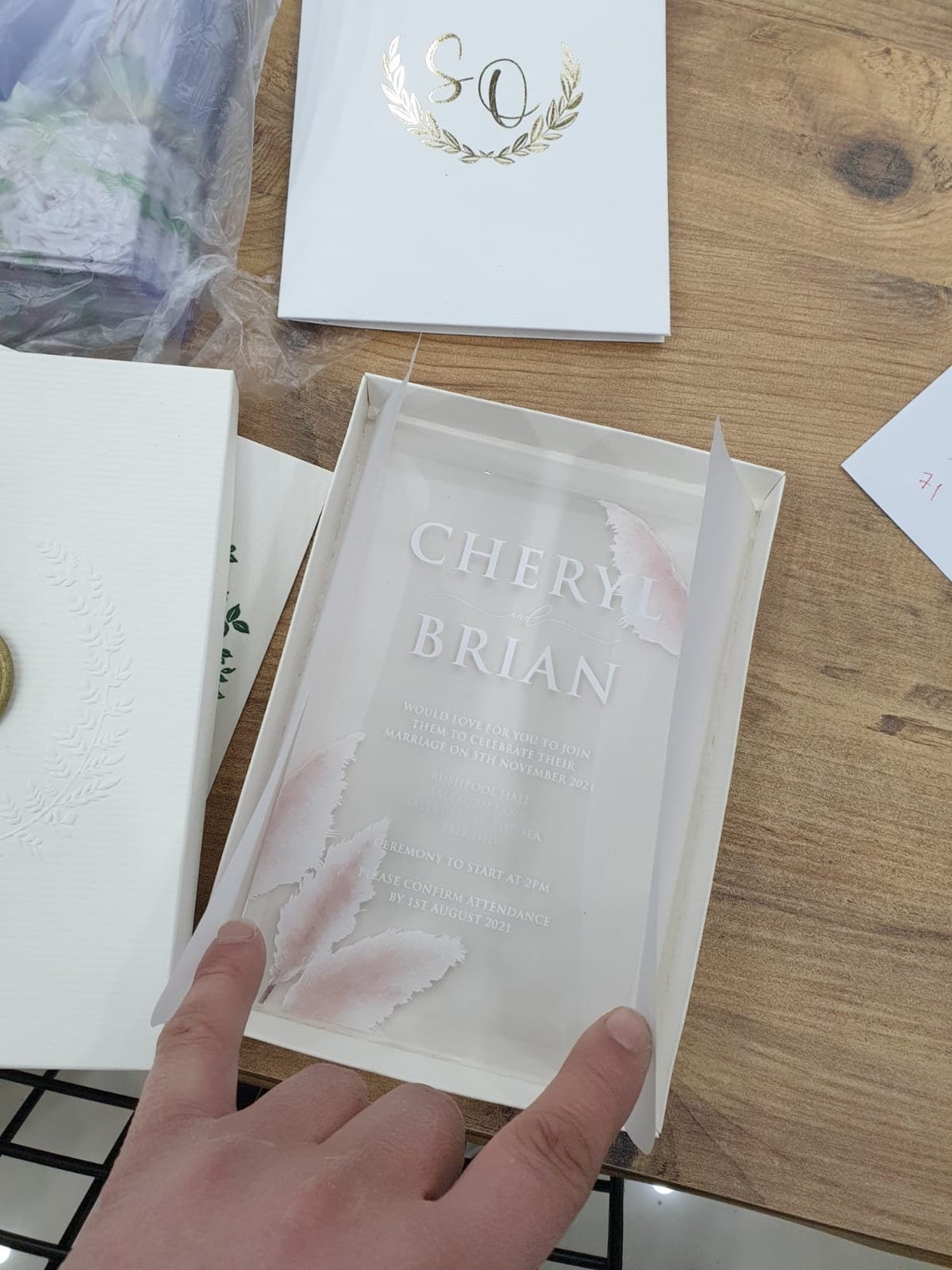 Wedding Invitation Quinceanera Save the Date Acrylic Etsy