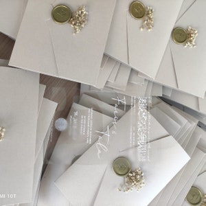 wedding invitation, Quinceanera, save the date, acrylic invitation, invitation, foiled, wax stamp, custom wedding invitation, envelope, menu