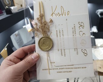 Voller Satz, schneller Versand, Buchdruck Hochzeitseinladung - Magnolia Design - Folie, Kalligraphie, traditionell, elegant, Hochzeitseinladungen