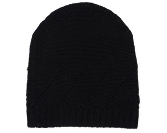 Plain Black Beanie - Etsy UK