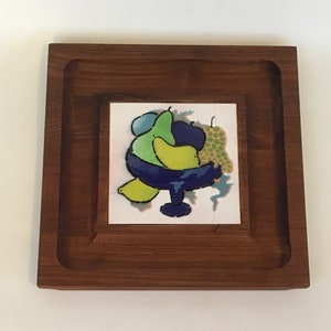 Sumptuous Mid-Century Ernest John Enameled Copper And Walnut Cheese Board