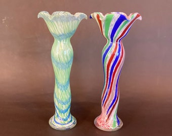 Exceptional and Rare Mid-Century Murano Venetian Glass Vases