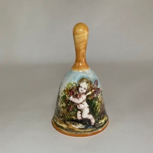 Outstanding Mid-Century Capodimonte Bell with Angels
