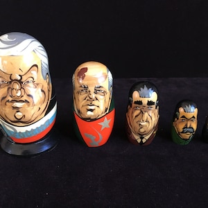 Vintage Russian Leader Nesting Matryoshka Dolls