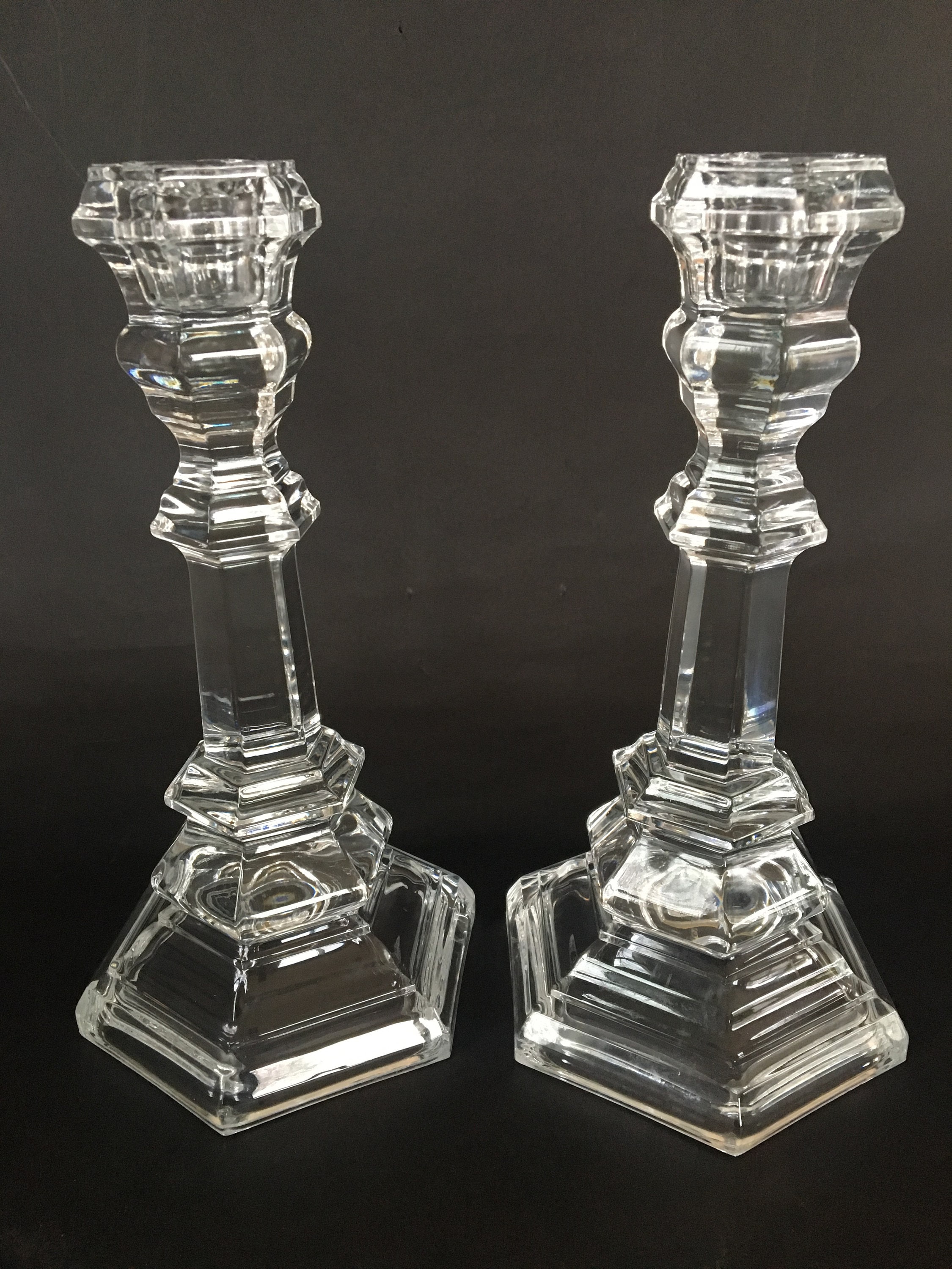 Tiffany & Co. Plymouth Crystal Candle Holders Etsy