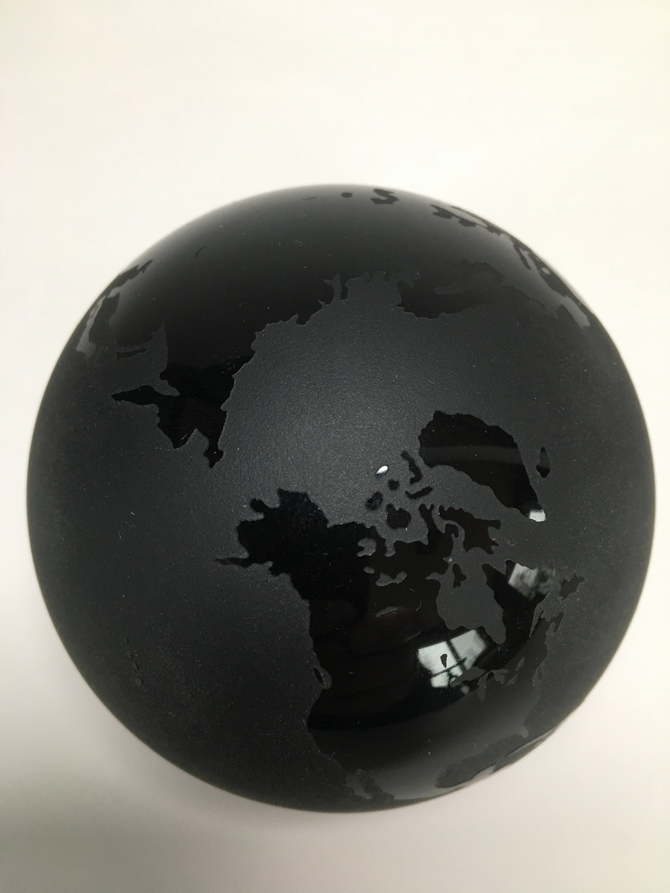 Steven Correia Signed World Gone Dark Black Glass Paperweight | Etsy