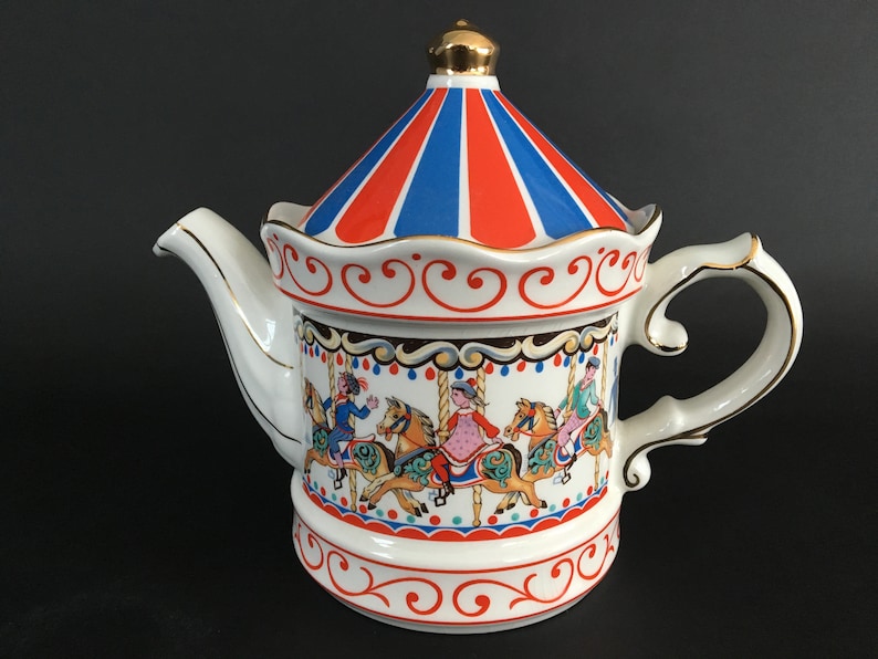 Tea for Two With a Twist Vibrant Vintage Sadler Carousel Etsy
