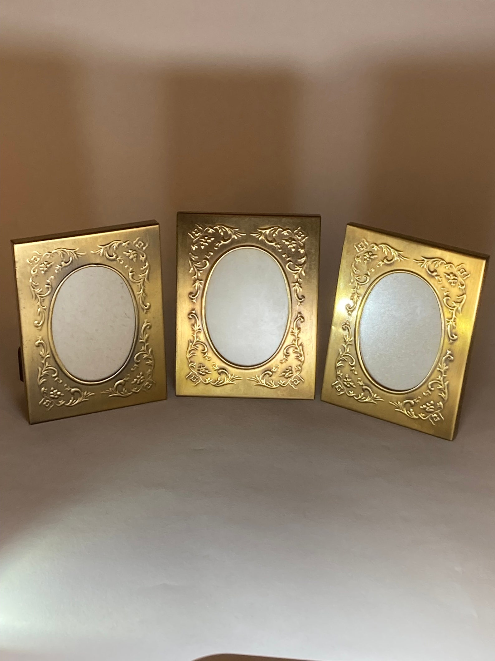 Rare Set of 3 Antique Art Nouveau Brass M. W. Carr Picture Etsy