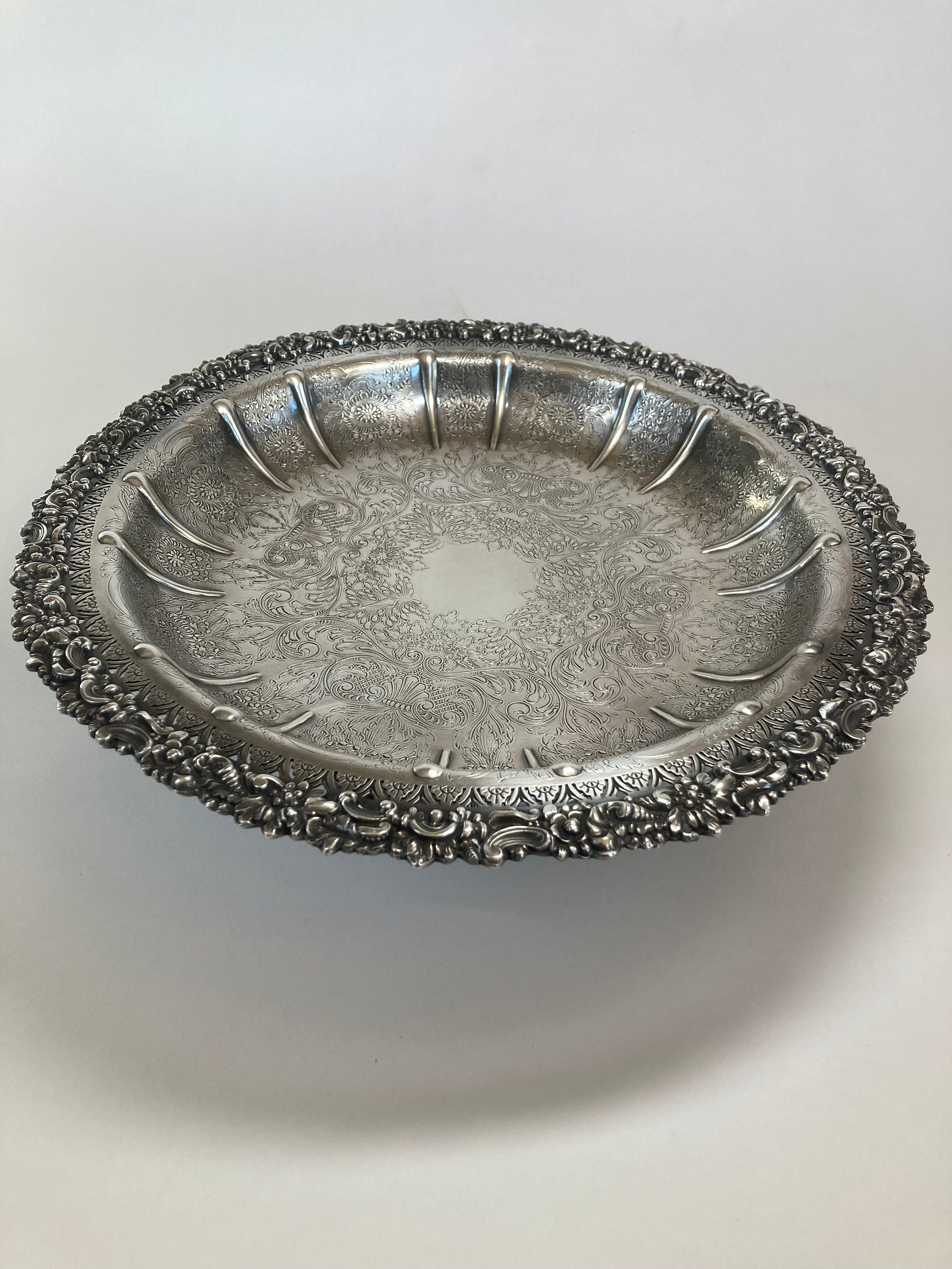 Rare Antique Ellis Barker Menorah Stamped Silver Plate Pedestal