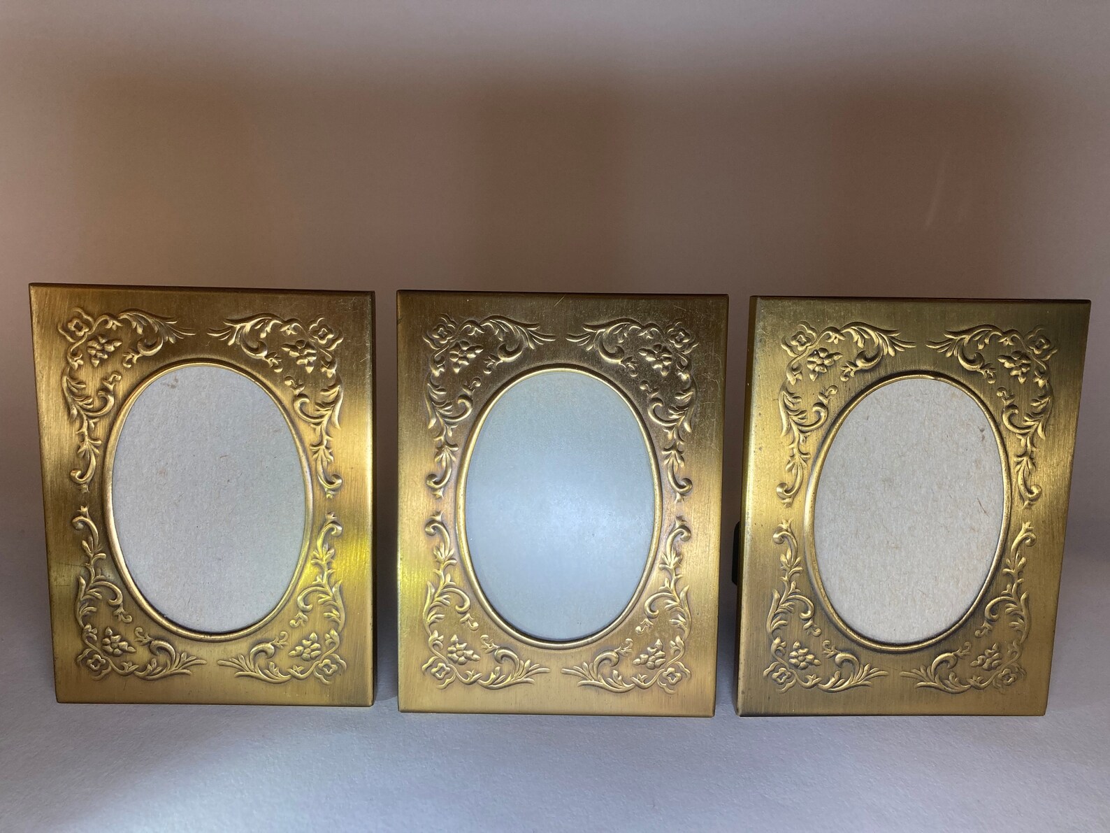 Rare Set of 3 Antique Art Nouveau Brass M. W. Carr Picture Etsy