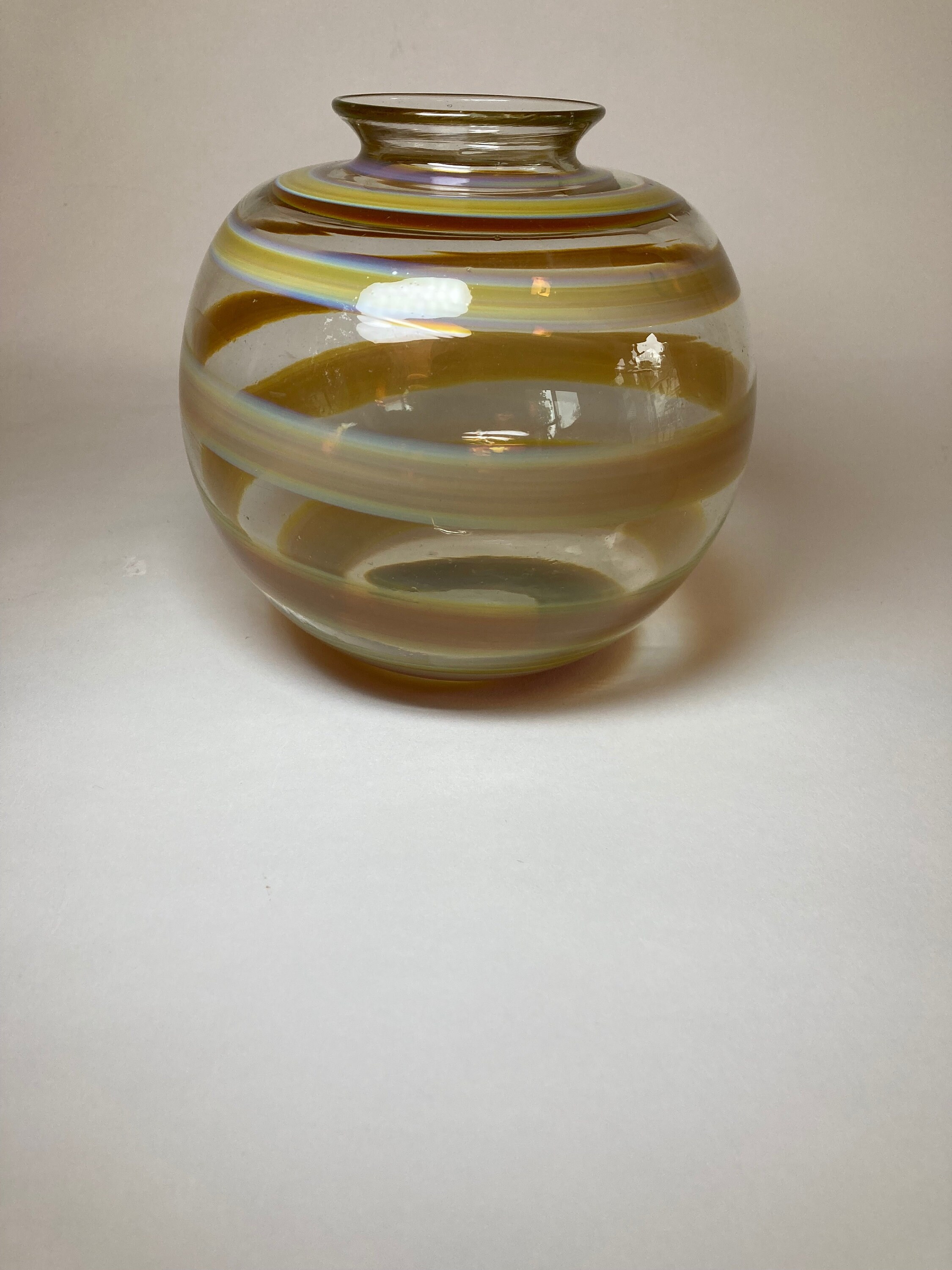 Rare Early Signed & Dated Mid-Century Salamandra Art Glass Vase