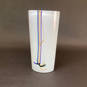 Vintage Bertil Vallien Kosta Boda Rainbow Series Frosted Glass Vase