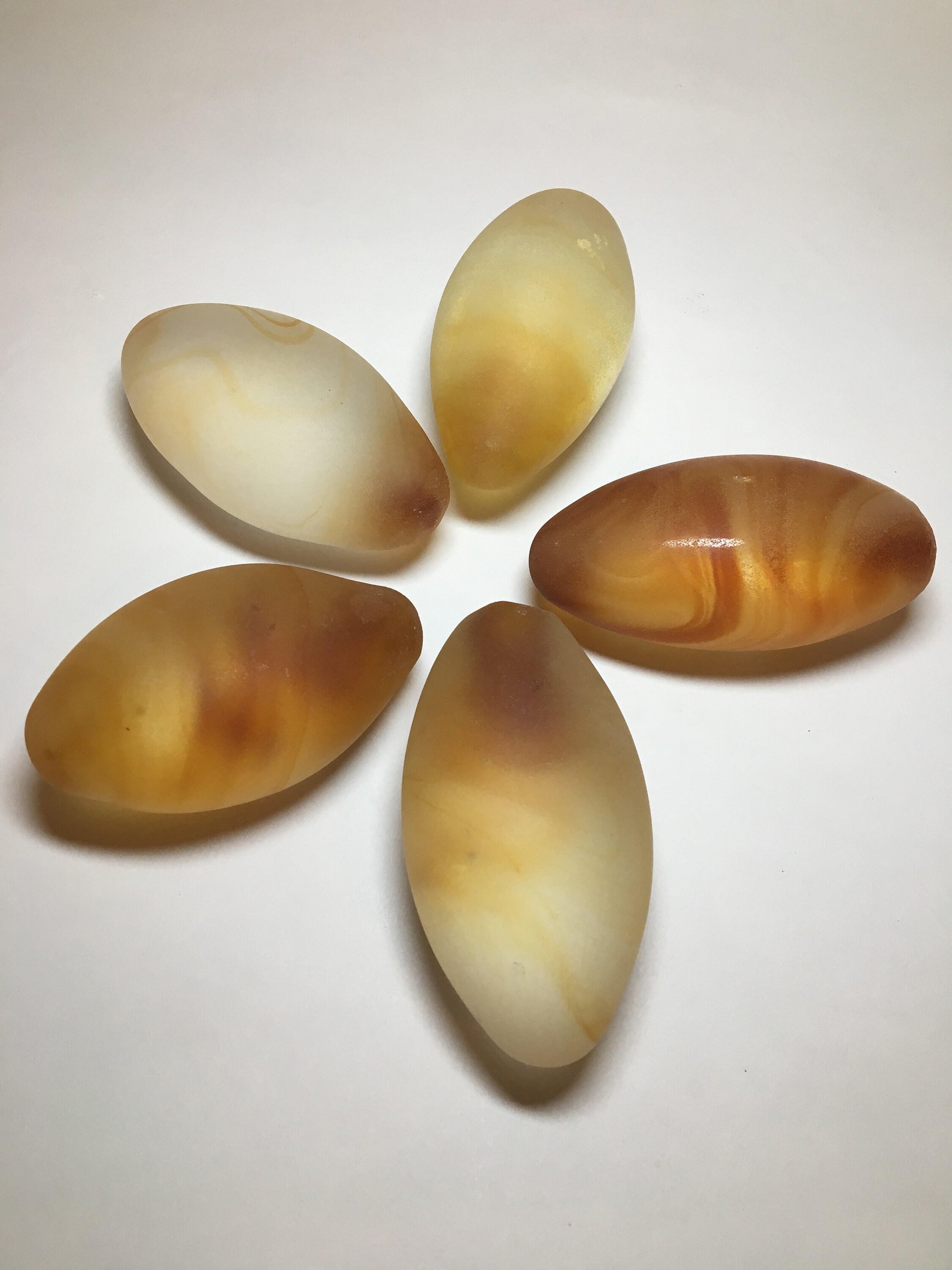 Set of 11 Vintage Amber Satin Glass Eggs in a MidCentury Etsy