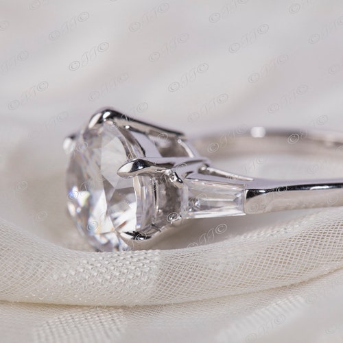 2 CT Round Cut Diamond Ring,925 Sterling Silver Ring,CZ Solitaire Ring, Gift for shops her,CZ Proposal Ring,Silver Engagement Ring,Birthday Gift