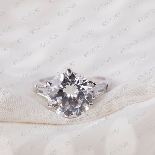 2 CT Round Cut Diamond Ring,925 Sterling Silver Ring,CZ Solitaire Ring, Gift for shops her,CZ Proposal Ring,Silver Engagement Ring,Birthday Gift