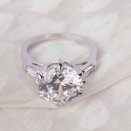 2 CT Round Cut Diamond Ring,925 Sterling Silver Ring,CZ Solitaire Ring, Gift for shops her,CZ Proposal Ring,Silver Engagement Ring,Birthday Gift