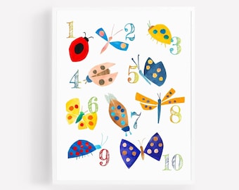 Counting Spots art print for kids and nursery, art prints, children&#39;s wall art, nursery art