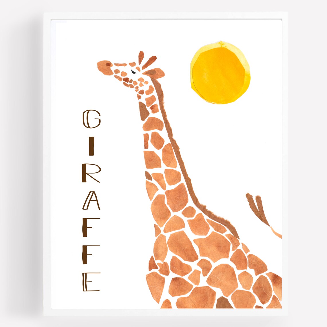 Giraffe Art Print for Kids and Nursery, Custom Art Prints, Children's