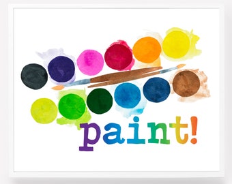 Paint Set art print for kids and nursery, custom art prints, children&#39;s wall art, nursery art