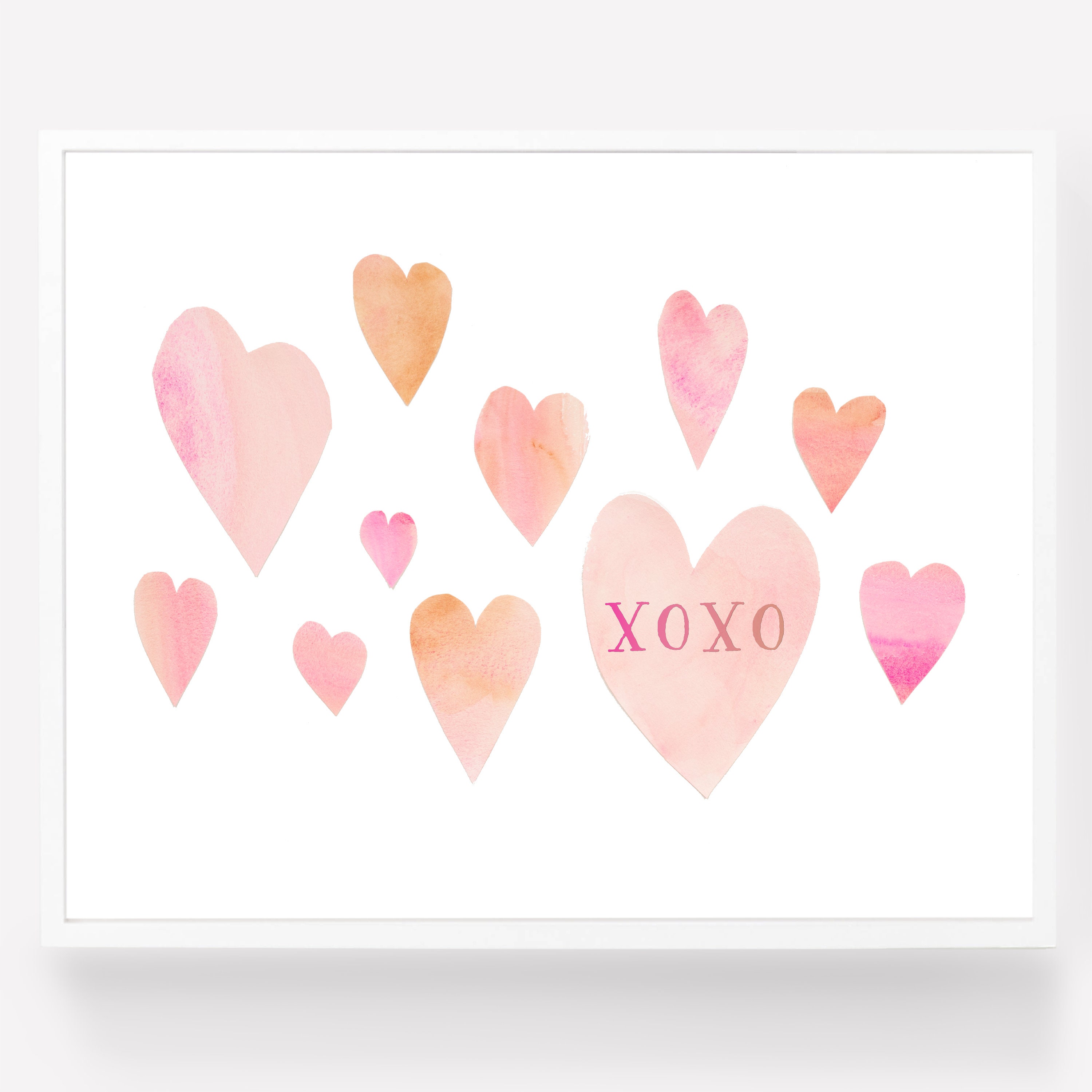 Hearts art print for kids and nursery, art prints, children's wall art, nursery art