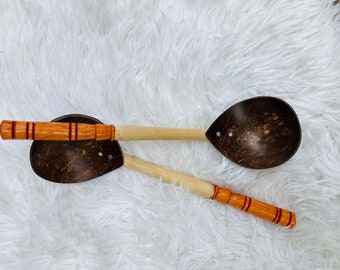 Handmade Coconut Shell Curry Spoon Handmade Coco Cutlery Spoon Natural look Housewarming gift Strong Coconut Curry Spoon Utensils