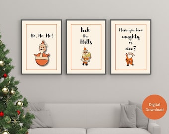 Vintage Santa Print, Santa Wall Art, Christmas Vintage Santa Collection, 1970s Santa Illustration, Digital Print, Instant Download,