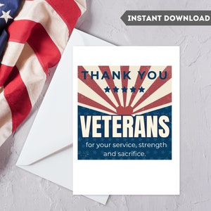 Veterans Day Card, Thank You Card  Veterans, Printable Veterans Day, Military Cards, Veterans Day Printable Cards, Happy Veterans Day Card