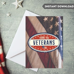 Thank You Veterans Day Card, Veterans Day,  Printable Veterans Day, Military Cards, Veterans Day Printable Cards, Happy Veterans Day Card