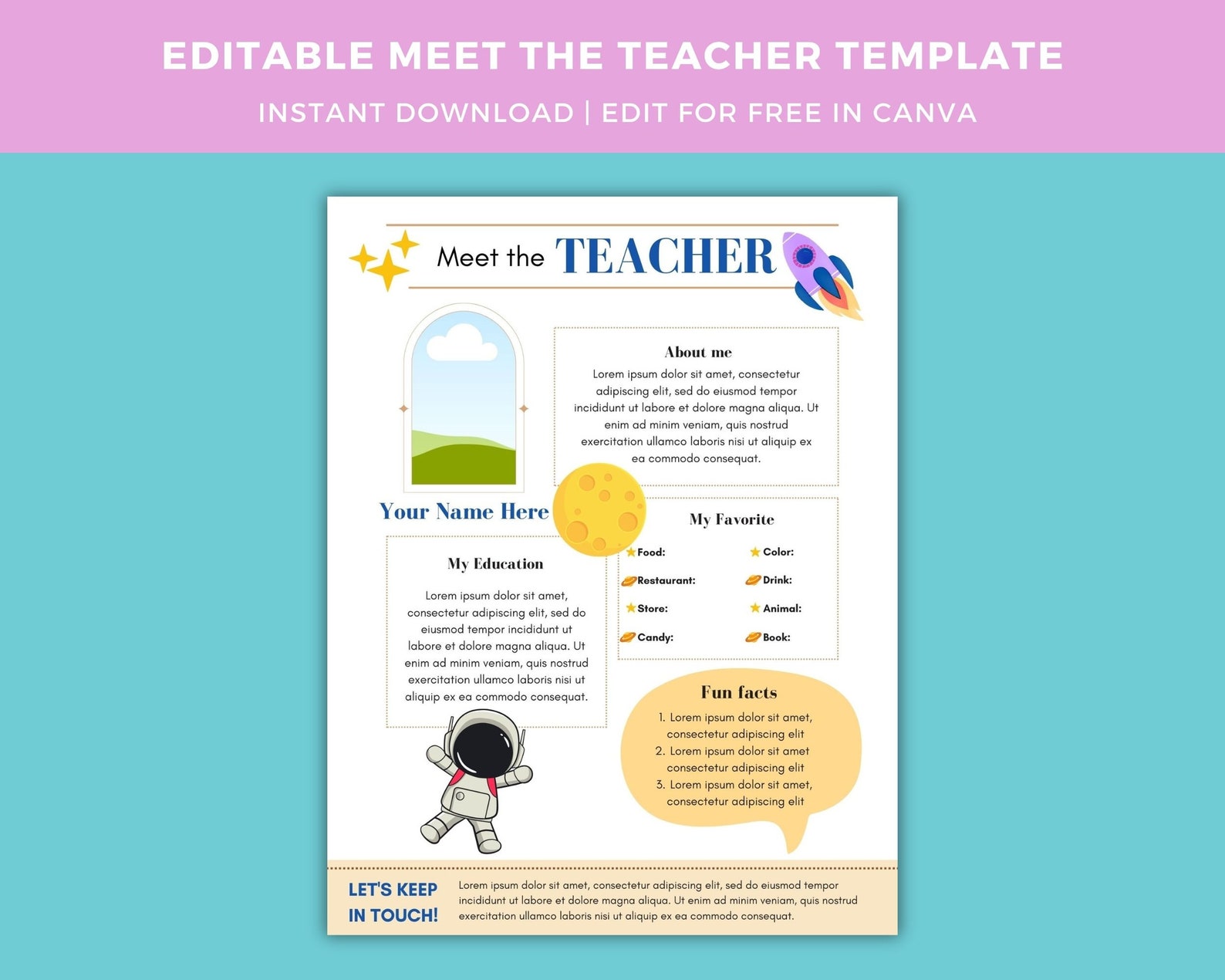 Boho Meet the Teacher Template: Canva Editable, Printable (digital ...