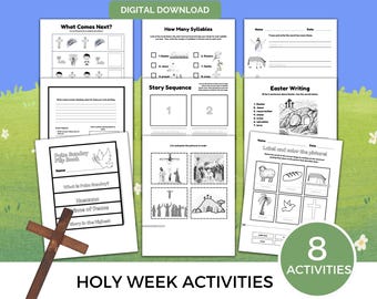 Holy Week Printables, Kids Easter Worksheets, Homeschool Easter, Easter Flipbook, Christian School Pages, Teacher Worksheets, Easter