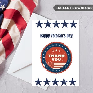 Veterans Day Card, Thank You Card  Veterans, Printable Veterans Day, Military Cards, Veterans Day Printable Cards, Happy Veterans Day Card