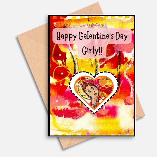 Galentines Day Card, Funny Valentines Card, Digital Download, Galentine Card, Card for Bestie, Friendship, Instant Download, Anti Valentines